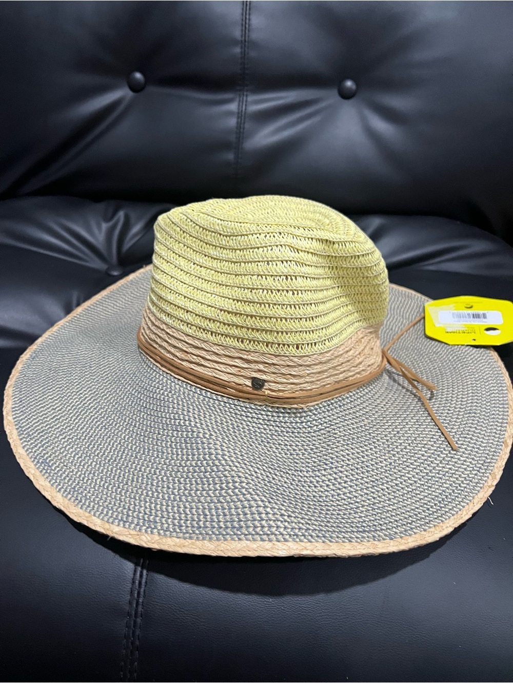 Sunday afternoons Women's Three-Tone Wide Brim Sun Hat β Yellow, Tan & Gray